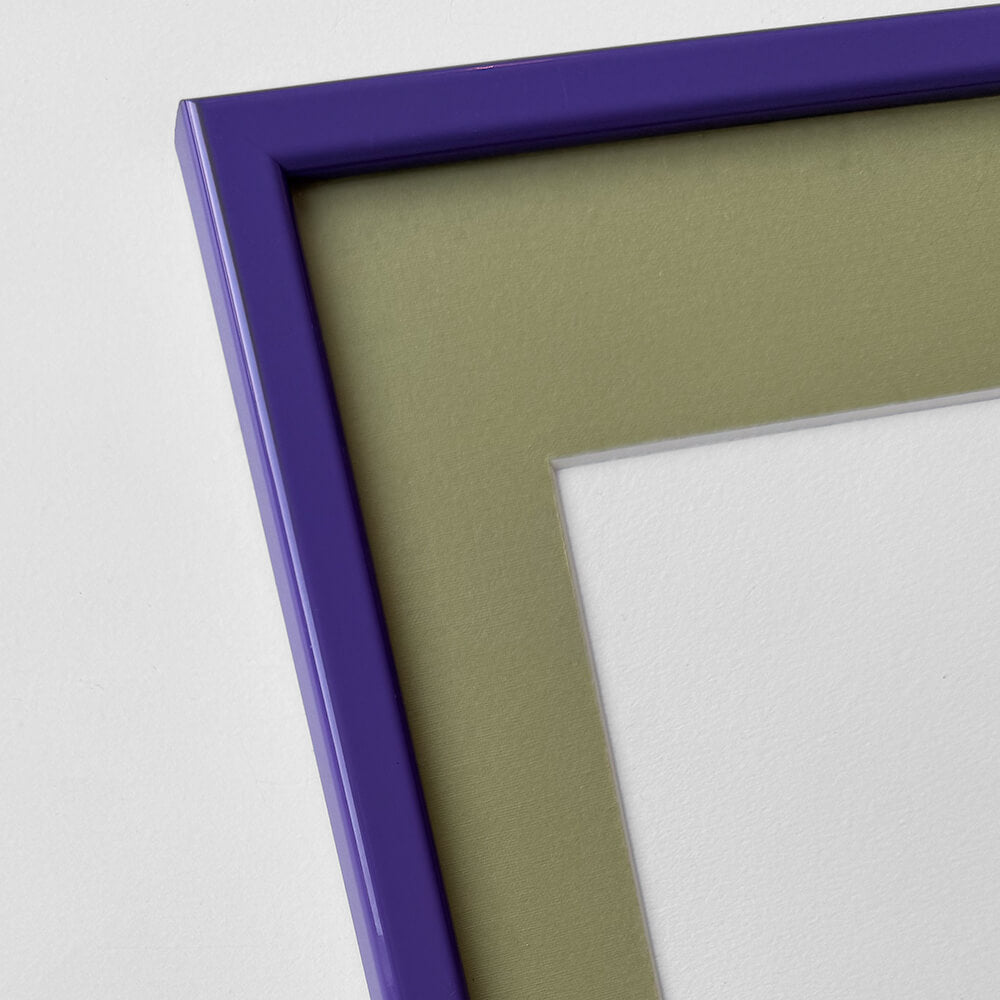 Purple glossy wooden frame - Narrow (14 mm) - 50x60 cm