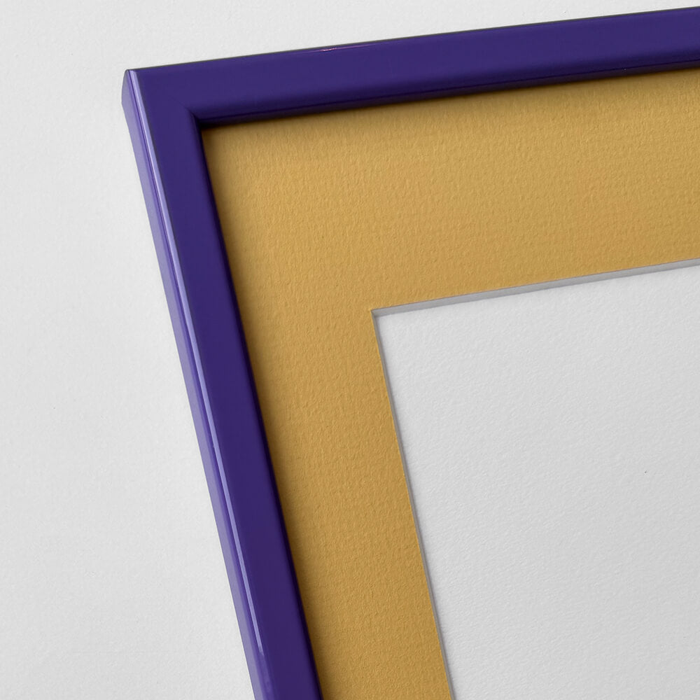 Purple glossy wooden frame - Narrow (14 mm) - A4 (21x29.7 cm)