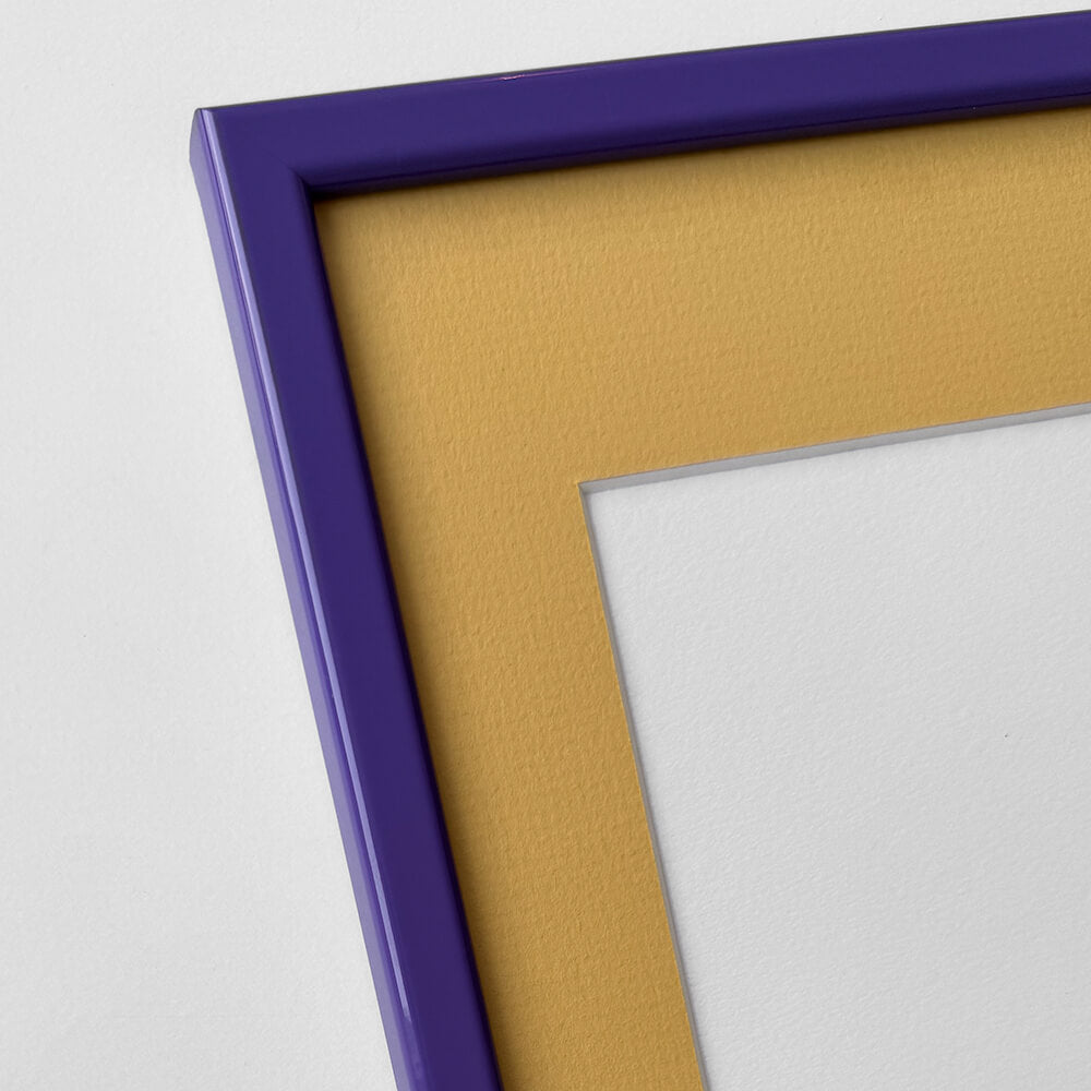 Purple glossy wooden frame - Narrow (14 mm) - 50x60 cm