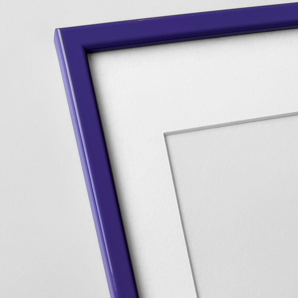 Purple glossy wooden frame - Narrow (14 mm) - 30×30 cm