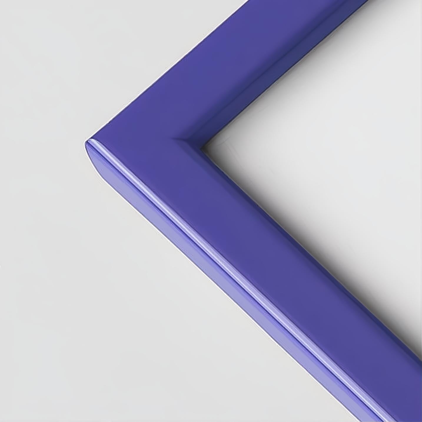 Purple glossy wooden frame - Narrow (13 mm) - Custom size