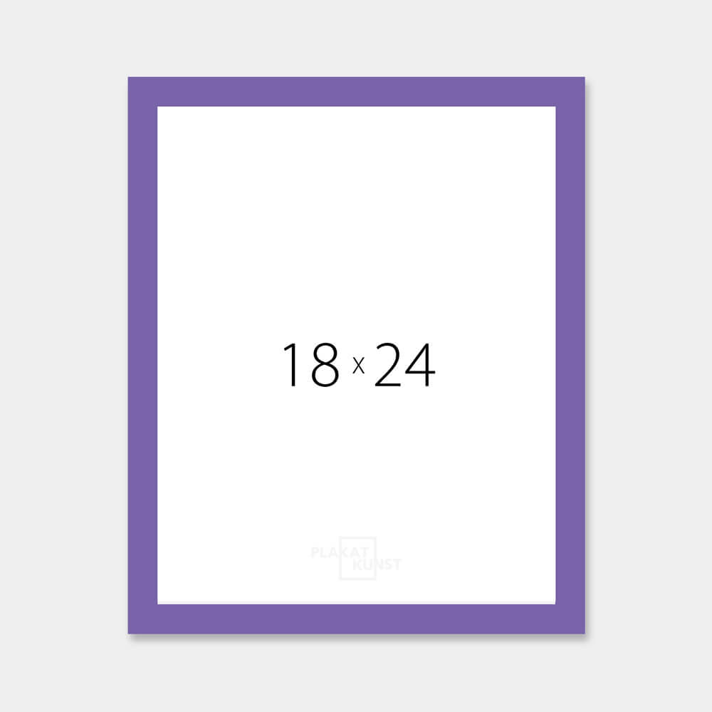 Purple glossy wooden frame - Narrow (14 mm) - 18x24 cm