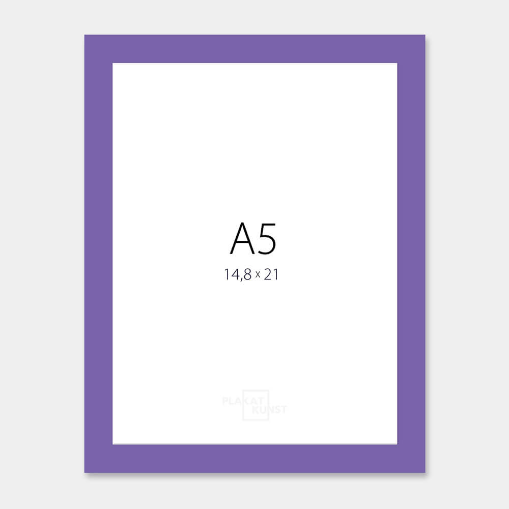 Purple glossy wooden frame - Narrow (14 mm) - A5 (14.8x21 cm)