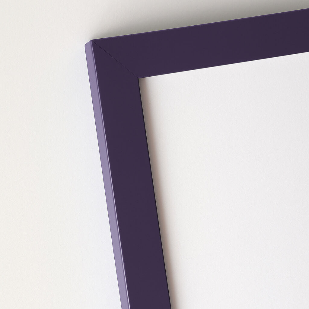 Matte purple wooden picture frame - Narrow | PlakatKunst.com