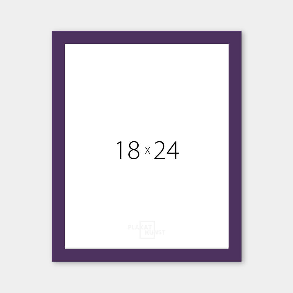 Purple matte wooden frame – Narrow (15 mm) – 18x24 cm