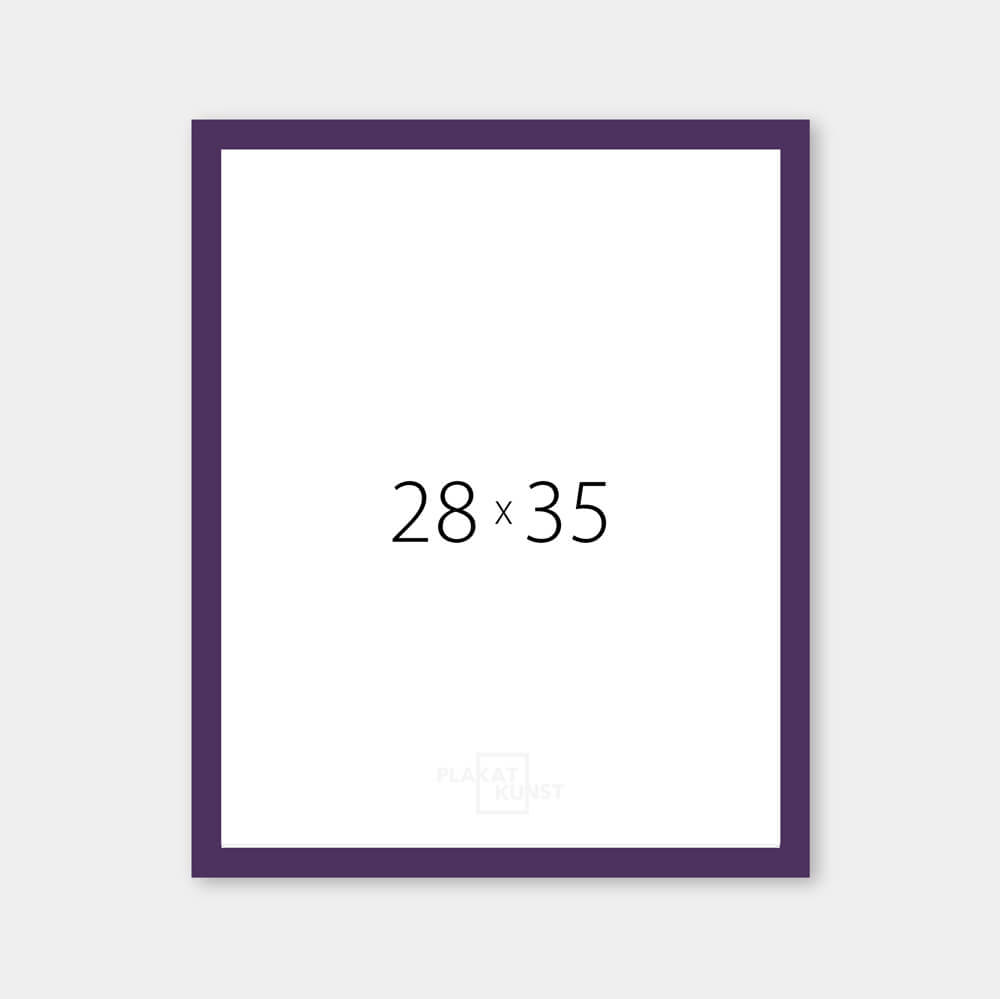 Purple matte wooden frame - Narrow (15 mm) - 28x35 cm