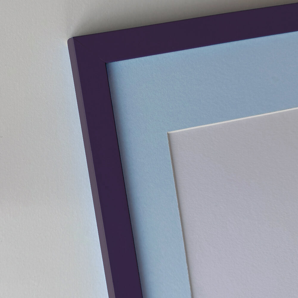 Purple matte wooden frame - Narrow (15 mm) - 28x35 cm