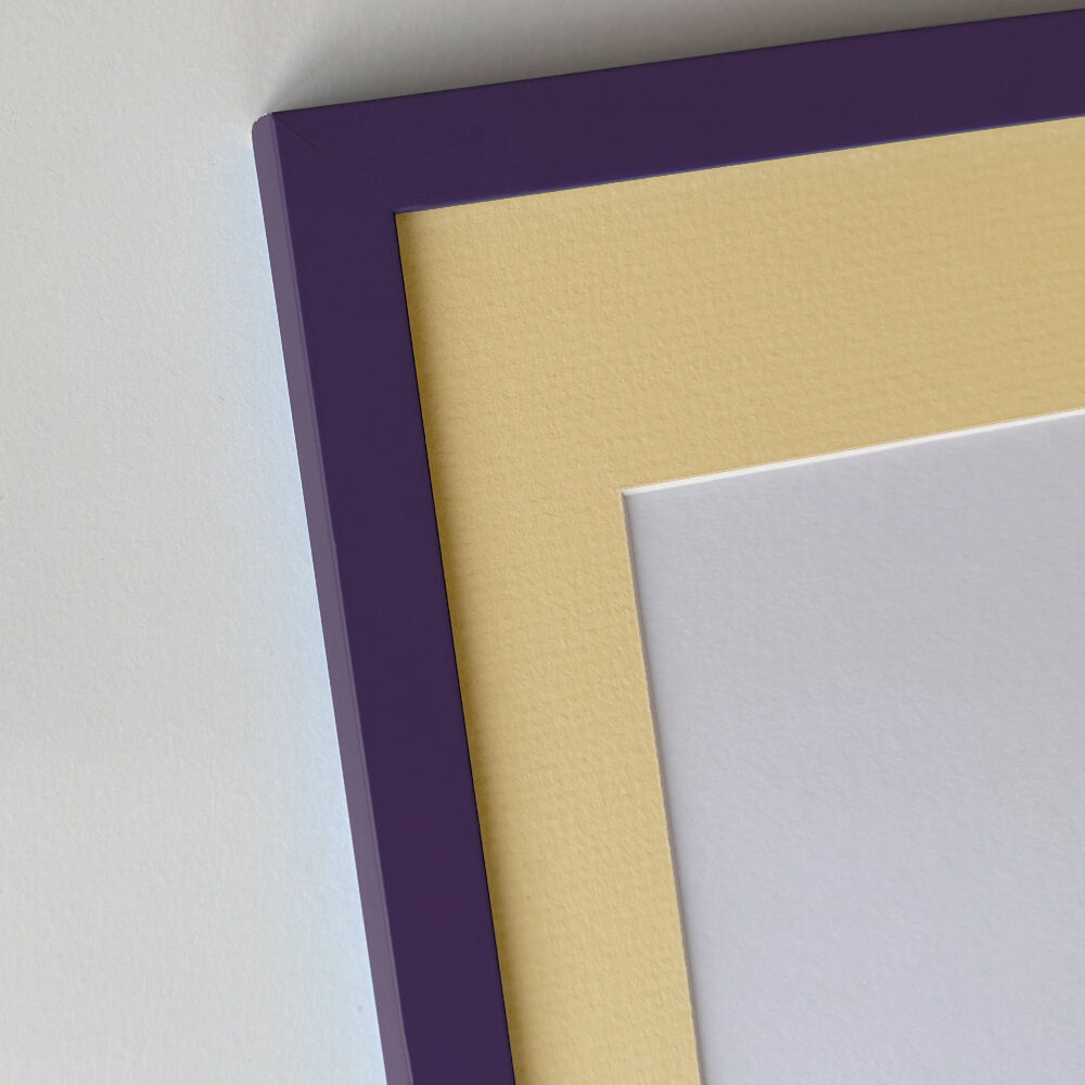 Purple matte wooden frame - Narrow (15 mm) - Custom size