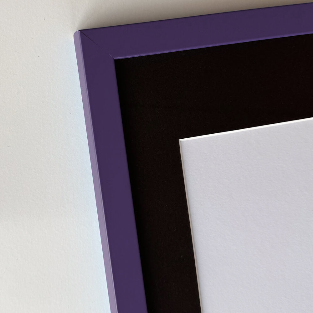 Purple matte wooden frame – Narrow (15 mm) – A3 (30×42 cm)