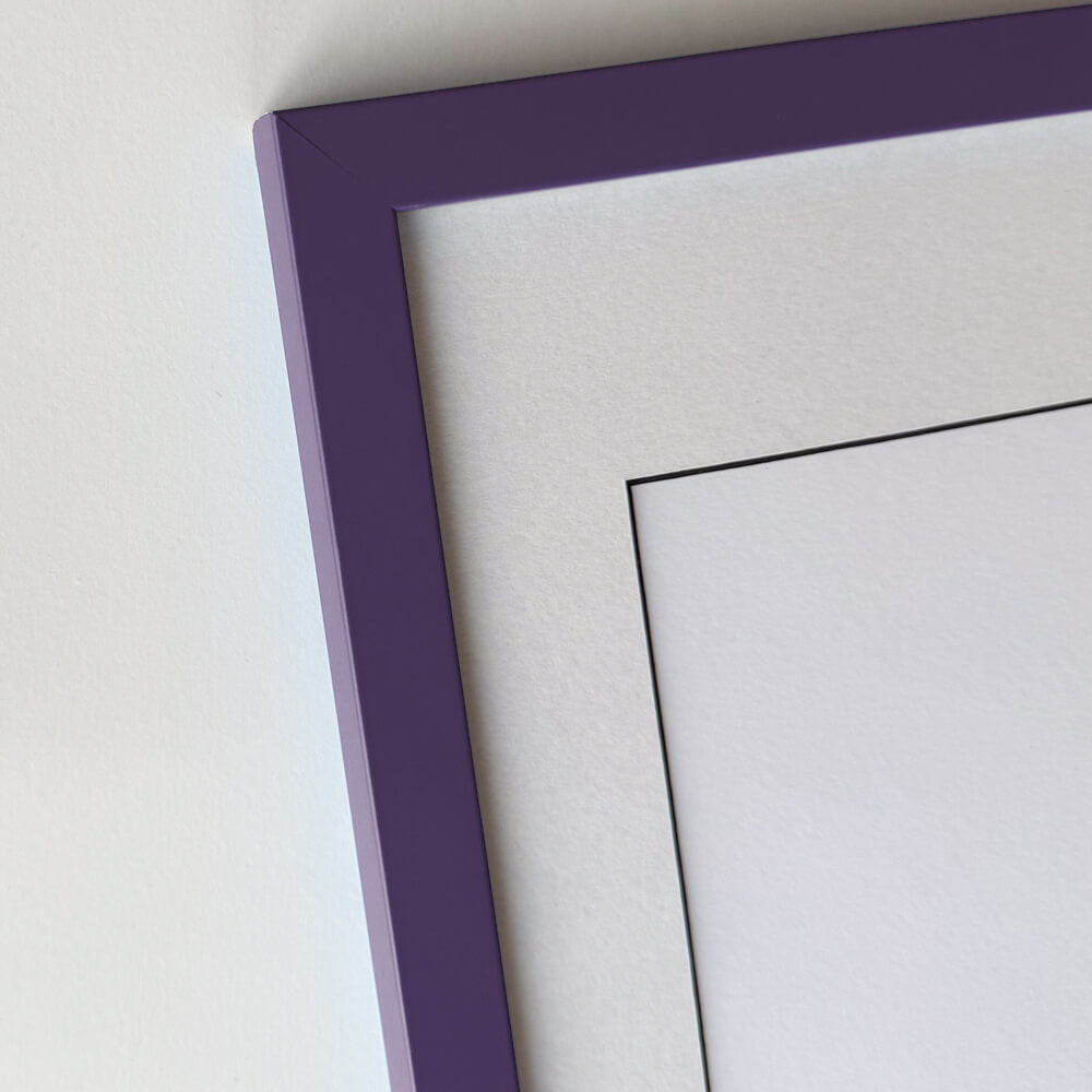 Purple matte wooden frame - Narrow (15 mm) - 50x70 cm