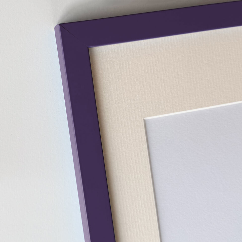 Purple matte wooden frame - Narrow (15 mm) - 50x70 cm