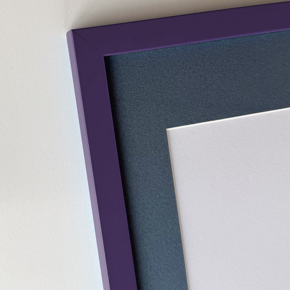 Purple matte wooden frame - Narrow (15 mm) - Custom size