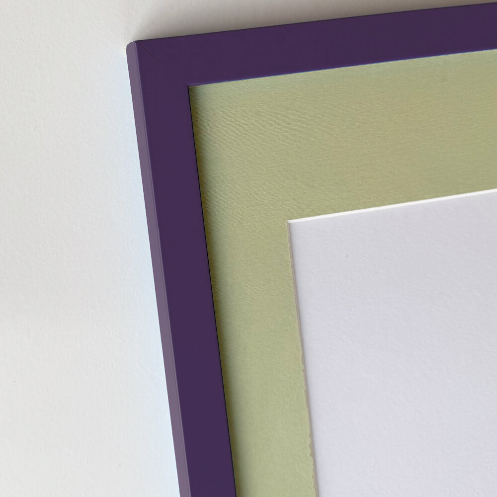 Purple matte wooden frame - Narrow (15 mm) - Custom size