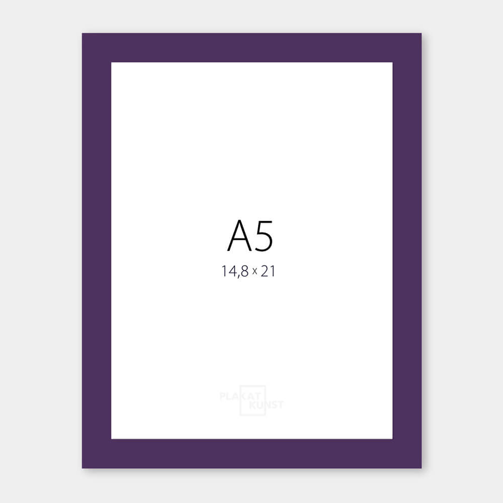 Purple matte wooden frame - Narrow (15 mm) - A5 (14.8x21 cm)