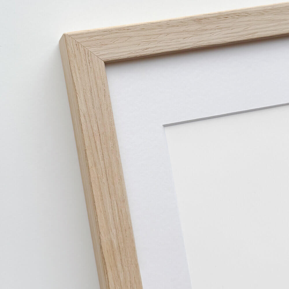 Light oak wooden frame – Narrow (15 mm) – A4 (21x29.7 cm)