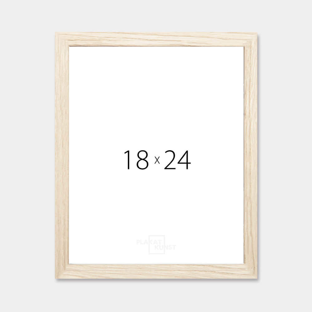 Light oak wooden frame - Narrow (15 mm) - 18x24 cm