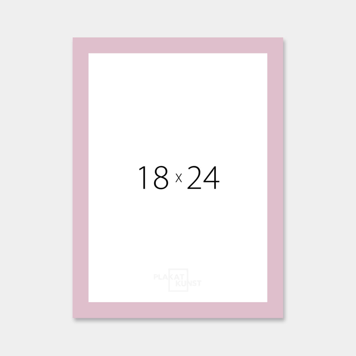 Pink matte wooden frame - Narrow (15 mm) - 18x24 cm