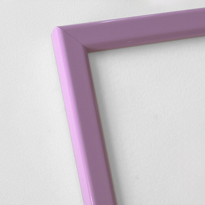 Pink glossy wooden frame - Narrow (13 mm) - 28x35 cm