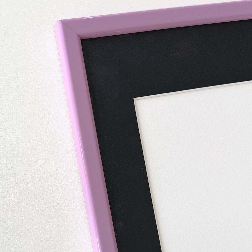Pink glossy wooden frame - Narrow (14 mm) - 40×40 cm