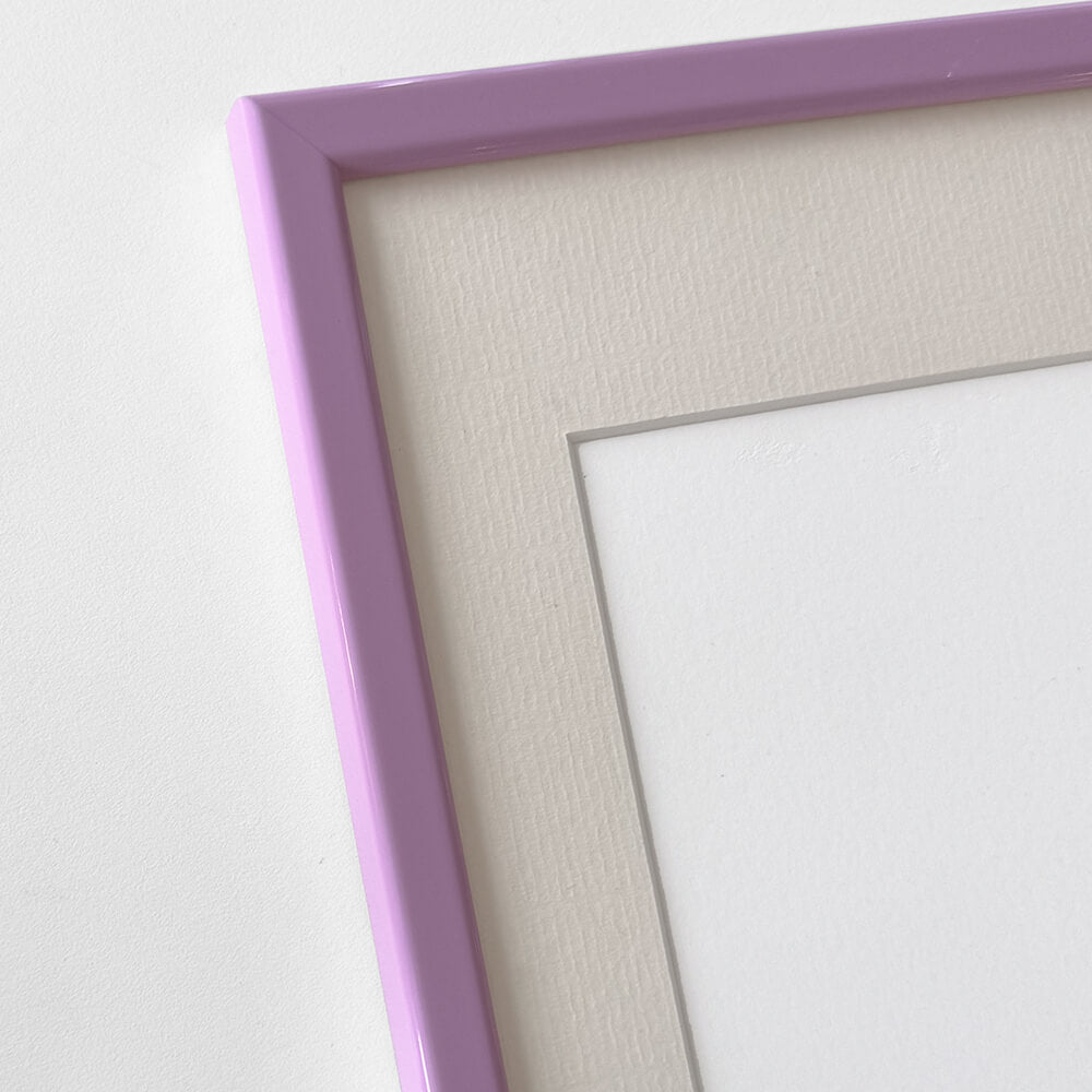 Pink glossy wooden frame - Narrow (14 mm) - 30×30 cm