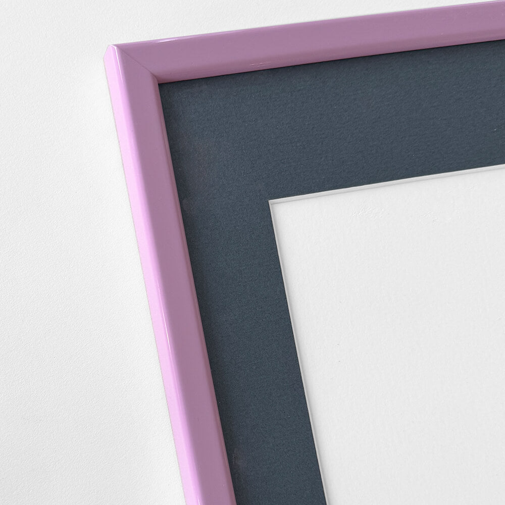 Pink glossy wooden frame - Narrow (14 mm) - 30×30 cm