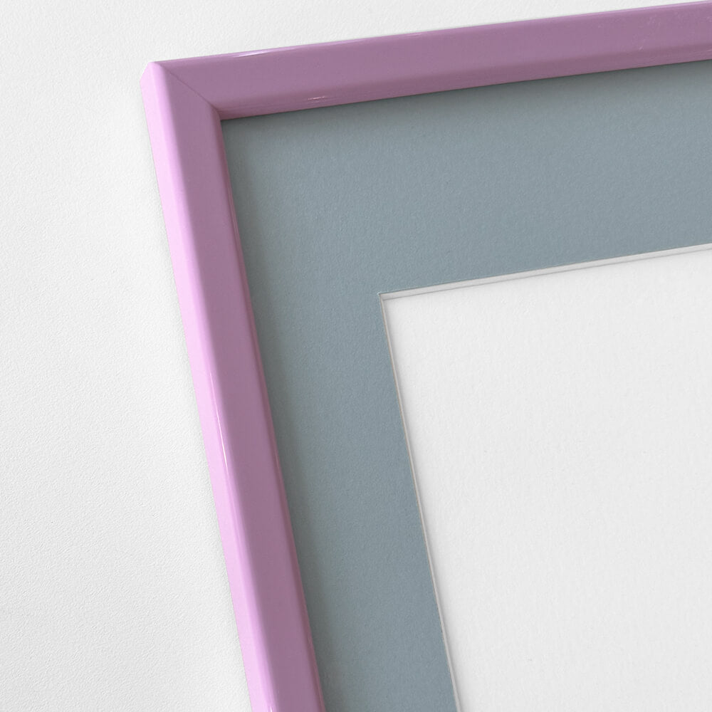 Pink glossy wooden frame - Narrow (14 mm) - 30×40 cm