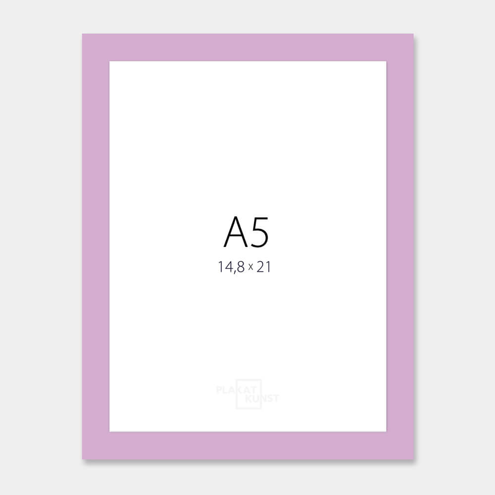 Pink glossy wooden frame - Narrow (14 mm) - A5 (14.8x21 cm)