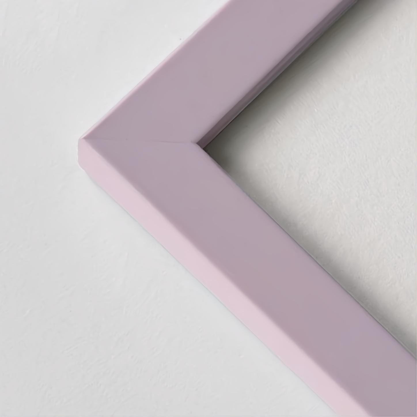 Pink matte wooden frame - Narrow (15 mm) - Custom size