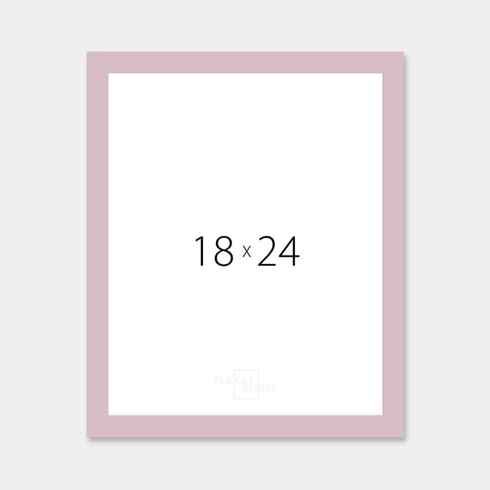 Pink matte wooden frame - Narrow (15 mm) - 18x24 cm