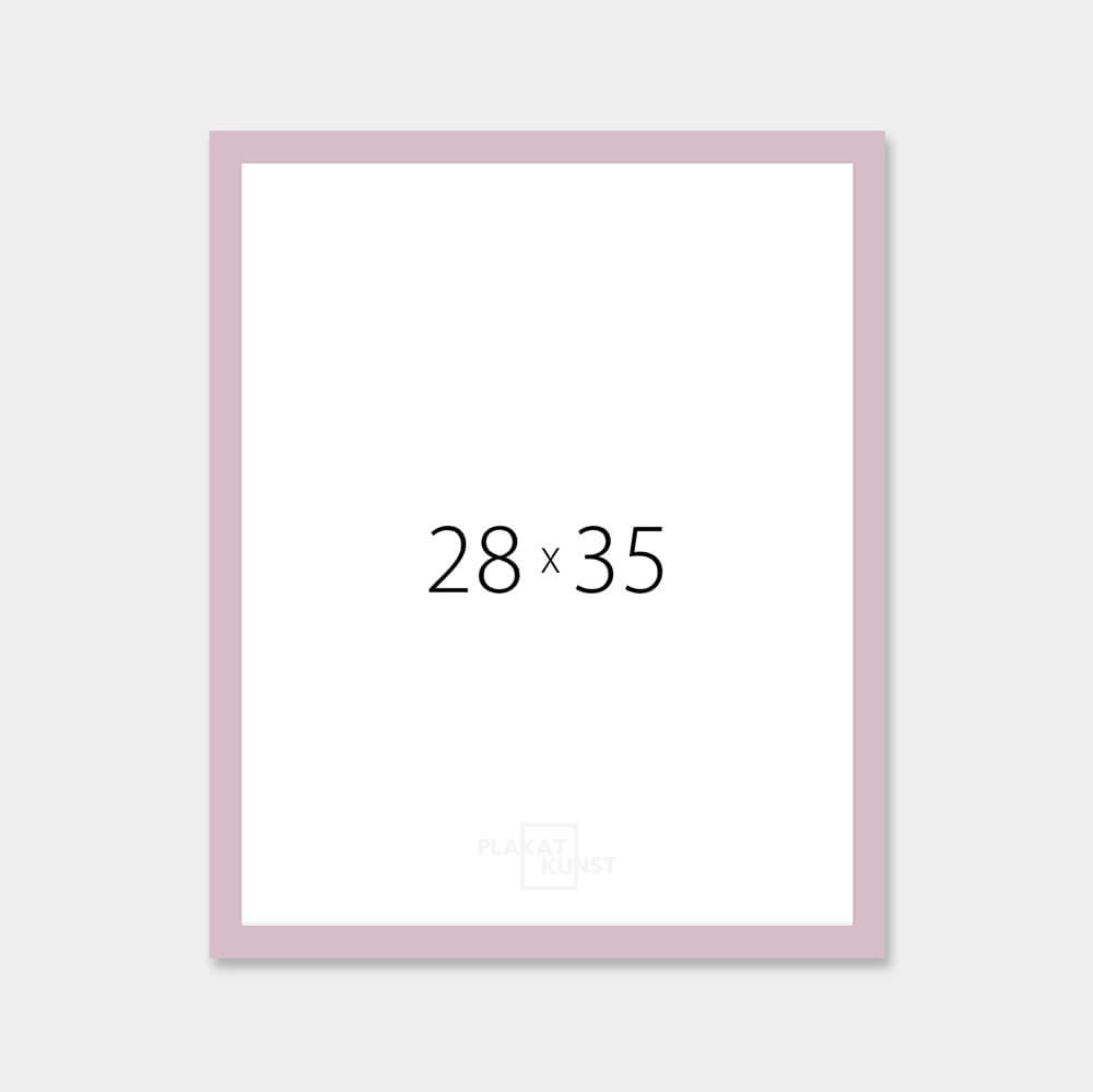 Pink matte wooden frame - Narrow (15 mm) - 28x35 cm