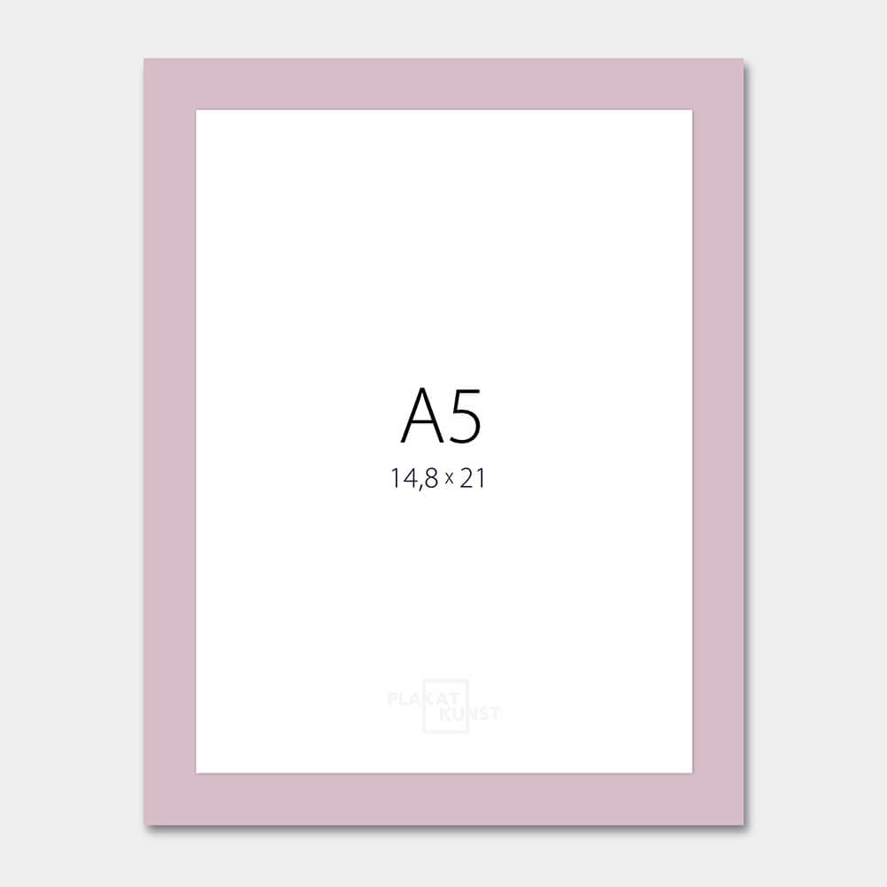 Pink matte wooden frame - Narrow (15 mm) - A5 (14.8x21 cm)