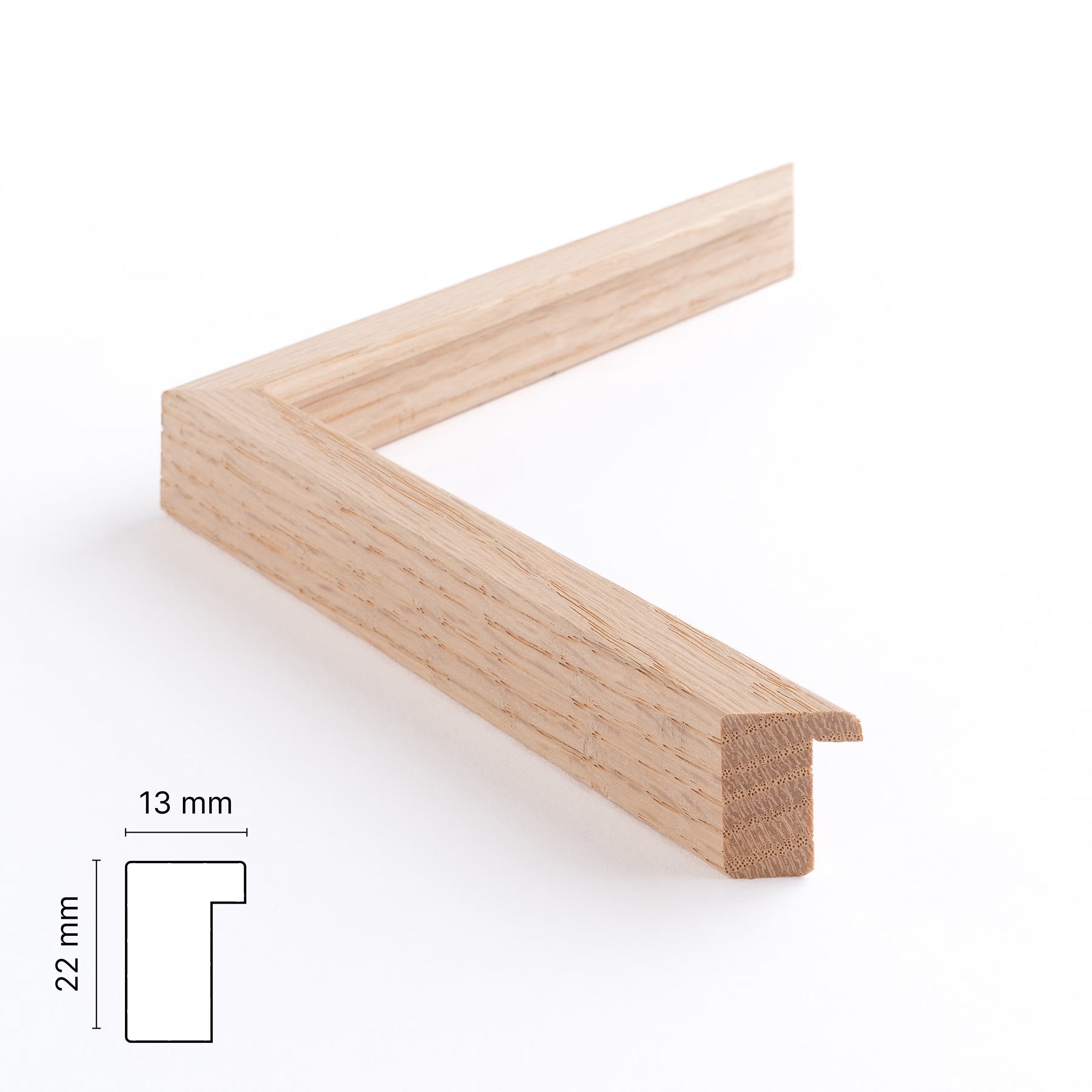 Solid oak frame - Narrow (13 mm) - Custom size