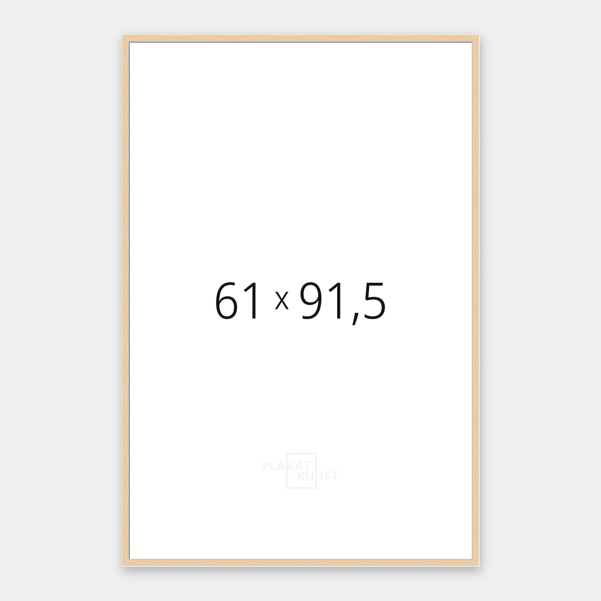 Massiv egetræsramme med smal 13 mm front i 61×91,5 cm