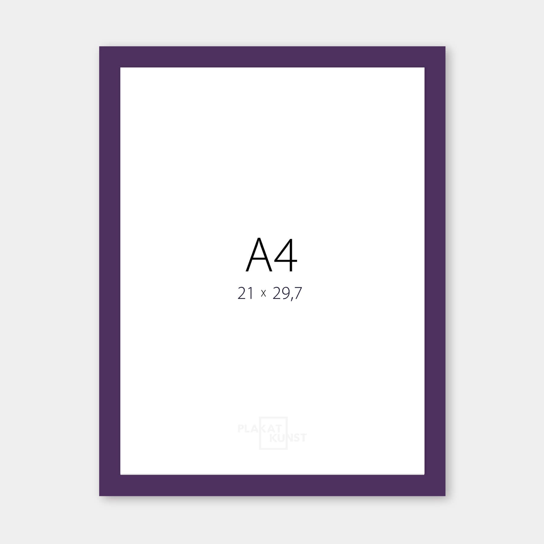 Purple matte wooden frame – Narrow (15 mm) – A4 (21×29.7 cm)