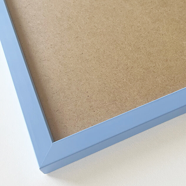 Light blue matte wooden frame - Narrow (15 mm) - 50x70 cm