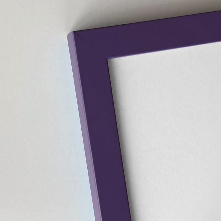 Purple matte wooden frame - Narrow (15 mm) - 28x35 cm