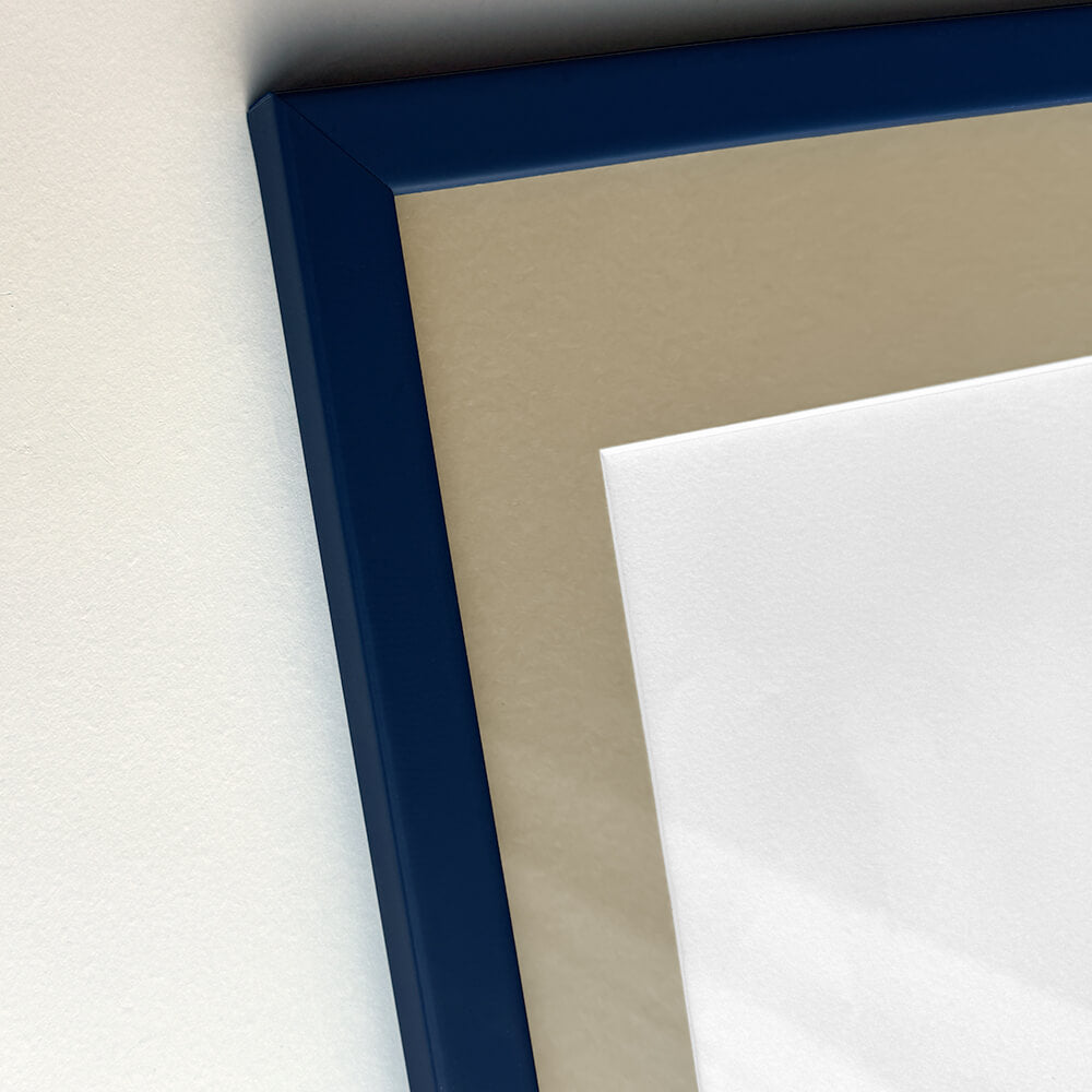 Dark blue matte wooden frame - Narrow (15 mm) - 18x24 cm