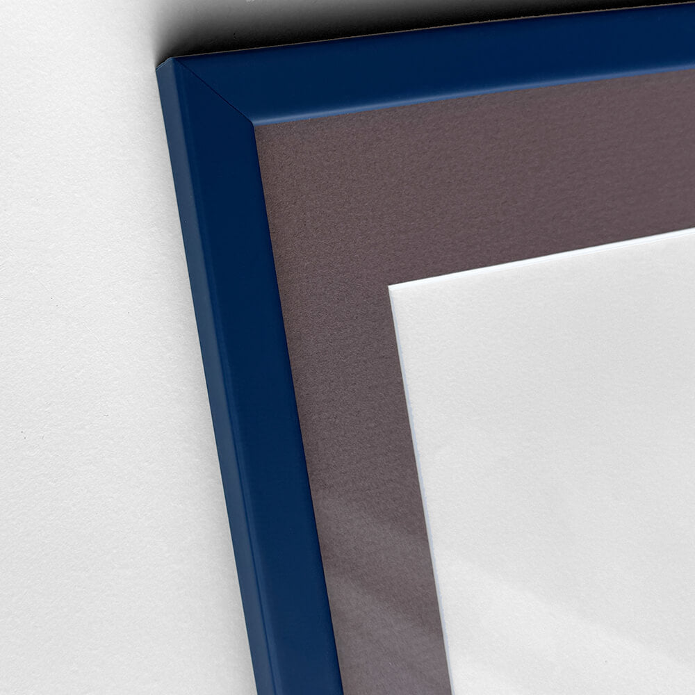 Dark blue matte wooden frame - Narrow (15 mm) - 18x24 cm