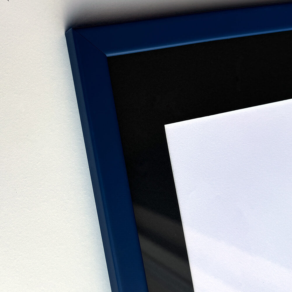 Dark blue matte wooden frame - Narrow (15 mm) - 18x24 cm