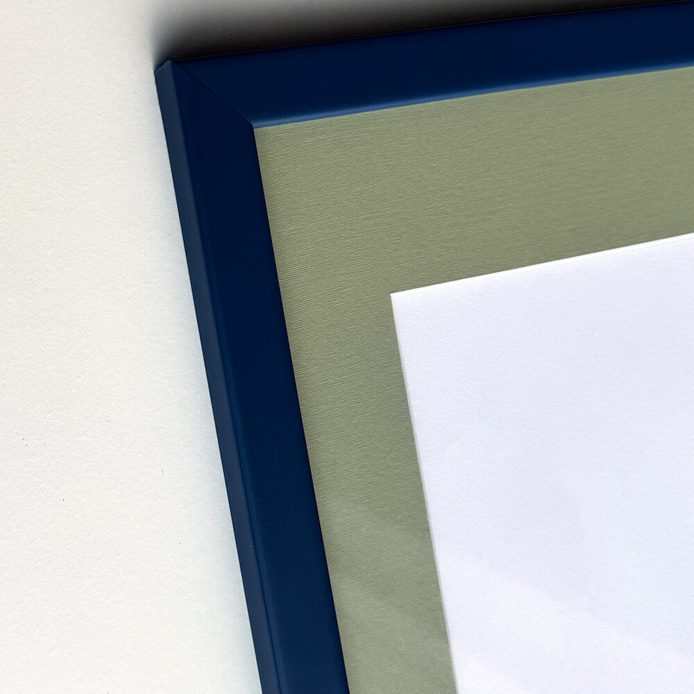 Dark blue matte wooden frame - Narrow (15 mm) - 18x24 cm