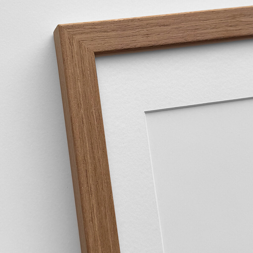 Wallnut wooden frame - Narrow (15 mm) - Custom size