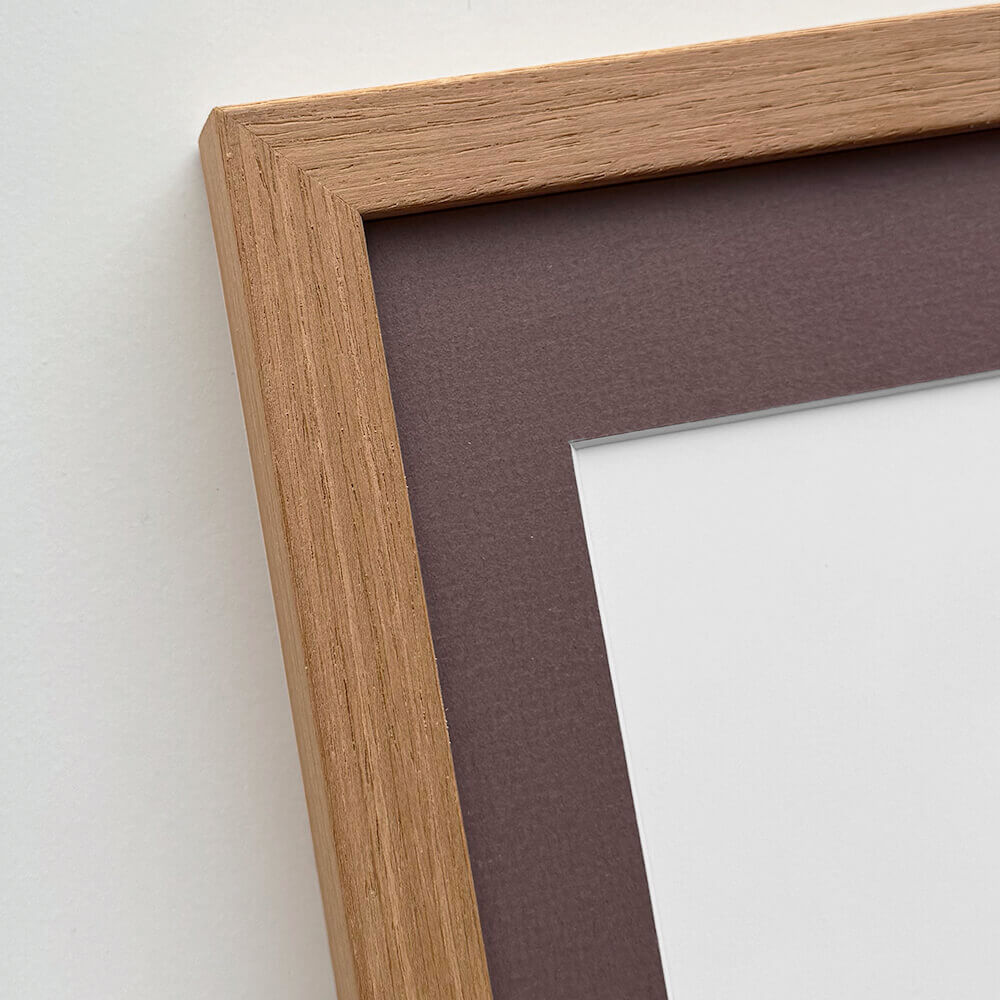Dark oak wooden frame - Wide (20 mm) - Custom size