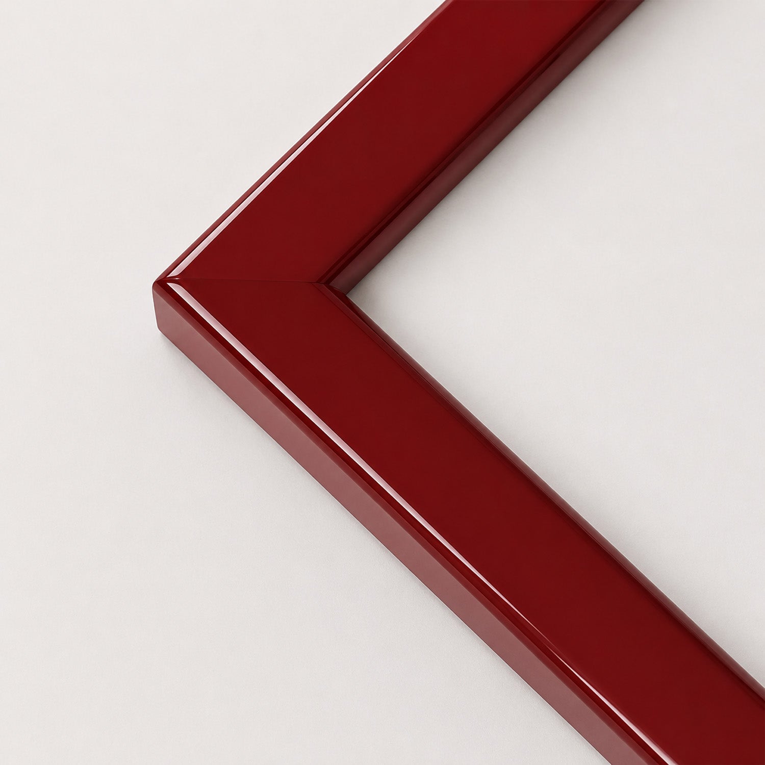 Dark red glossy wooden frame - Narrow (13 mm) - Custom size
