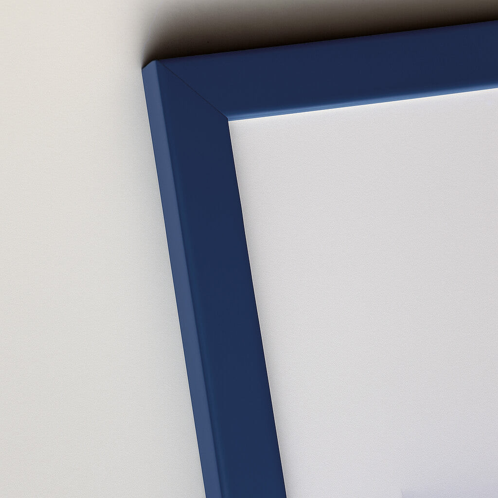 Dark blue matte wooden frame - Narrow (15 mm)