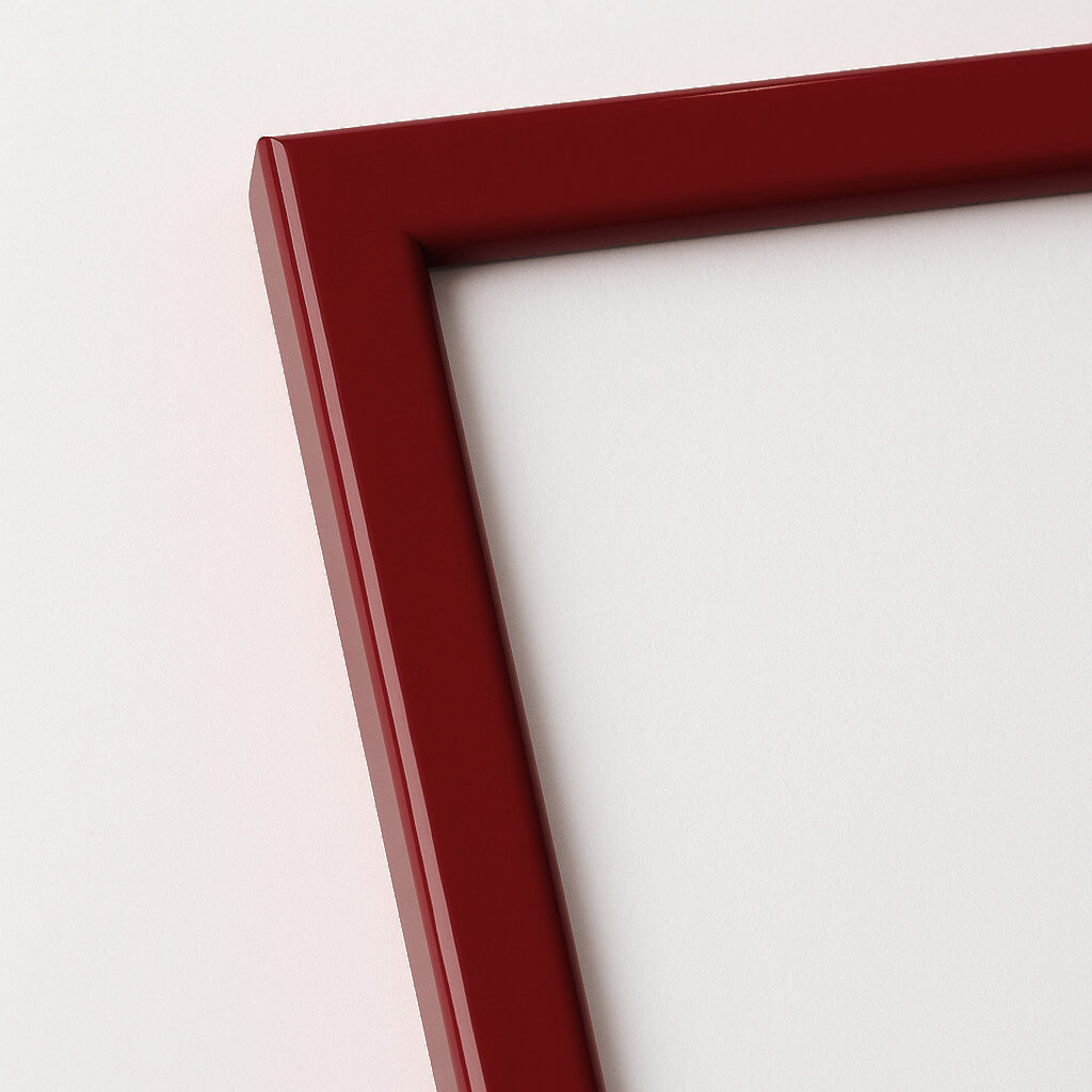 Dark red glossy wooden frame - Narrow (13 mm)