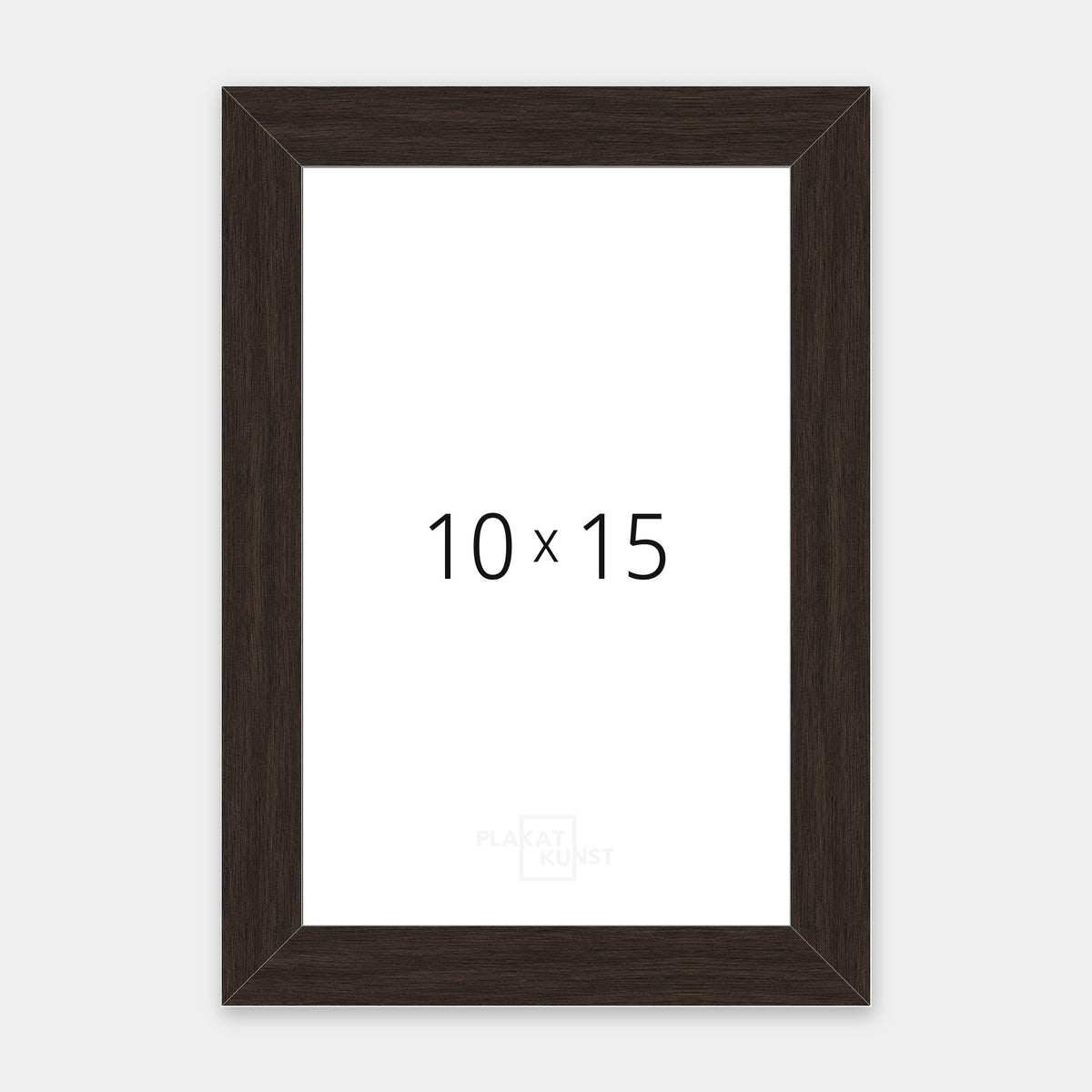 Mørk røget eg træramme med smal 15 mm front i 10×15 cm