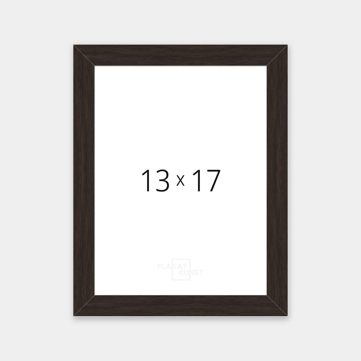 Mørk røget eg træramme med smal 15 mm front i 13×17 cm