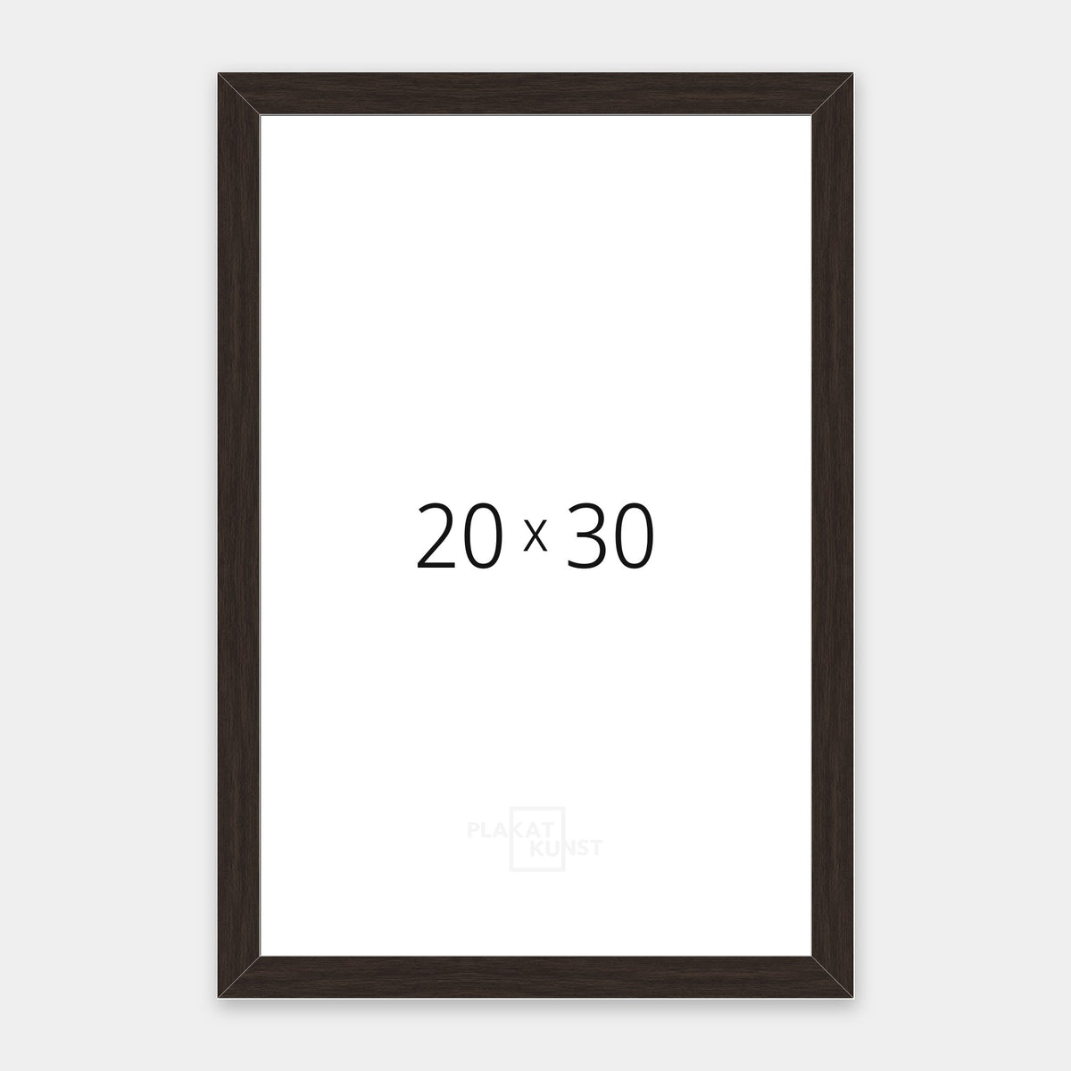 Mørk røget eg træramme med smal 15 mm front i 20×30 cm