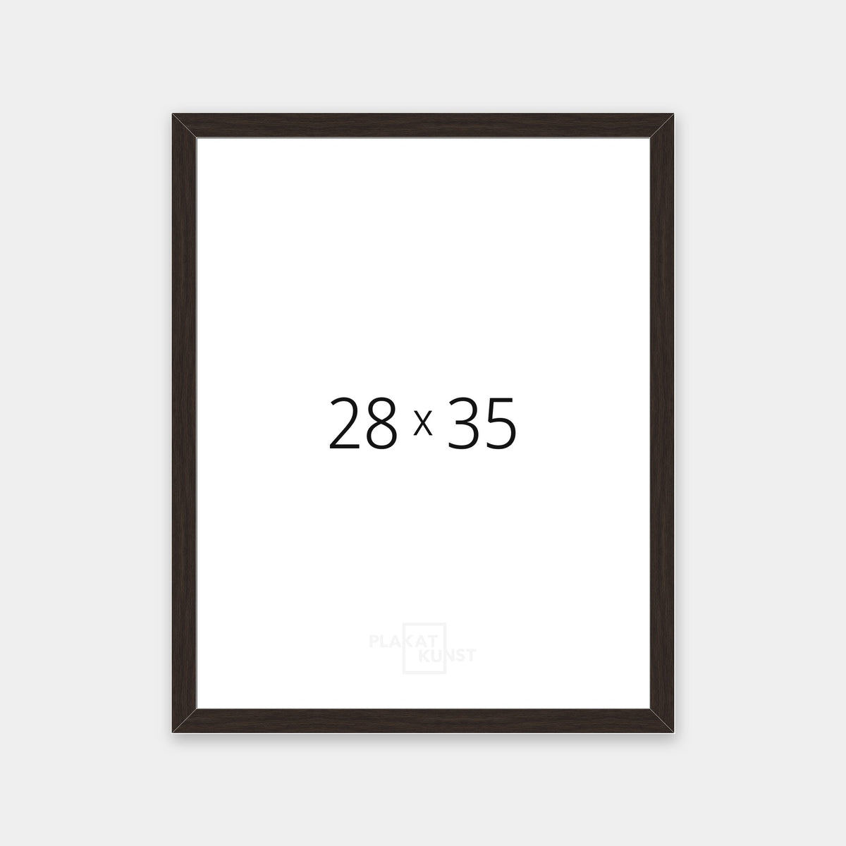Mørk røget eg træramme med smal 15 mm front i 28×35 cm