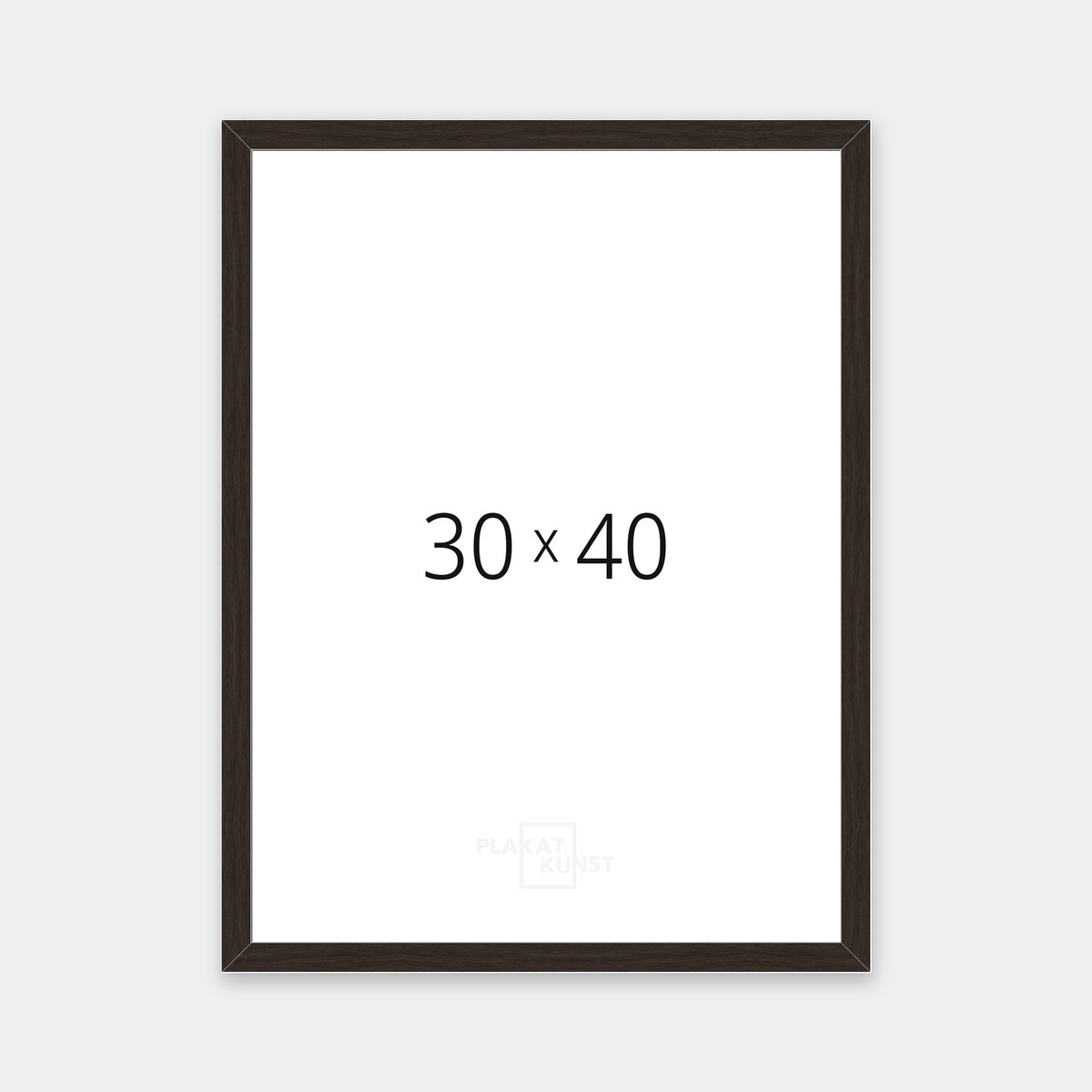 Mørk røget eg træramme med smal 15 mm front i 30×40 cm